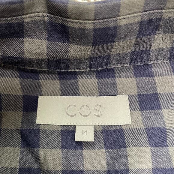 COS Blue and Gray Checkered Casual Button Down Shirt - Picture 4 of 9